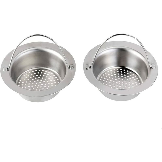 2 Pieces Stainless Steel Portable Kitchen Sink Strainer, Waste Plug for Home Bathroom Kitchen Sinks (Small)
