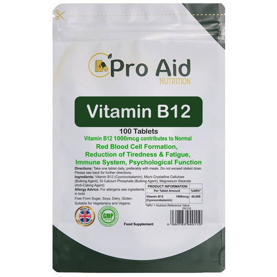Vitamin B12 Tablets 1000mcg High Strength 100 Pack by Proaid