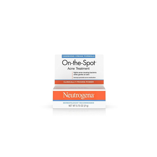 Neutrogena On-The-Spot Acne Spot Treatment with 2.5% Benzoyl Peroxide Acne Treatment Medication to Treat Face Acne, Gentle Benzoyl Peroxide Pimple Cre