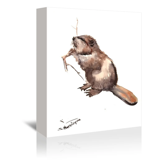 'Beaver' by Suren Nersisyan Art Print Wrapped on Canvas