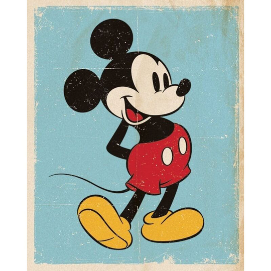 Retro Mickey Mouse Poster (One Size) (Multicoloured) - Multicoloured - Disney
