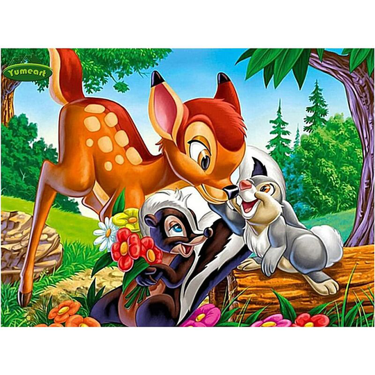 Diy 5D Diamond - Interior wall decoration - Digital painting kit - Diamond painting disney Rabbit and deer Sika - Crystal embroidery cross stitch