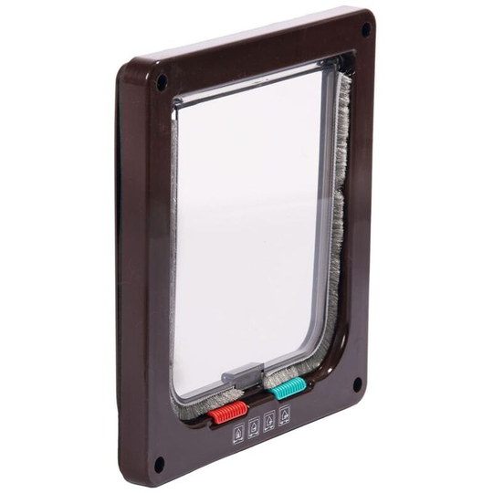 4-way Lockable Cat Door Porta 19.2x20x5 cm Brown Karlie - Brown