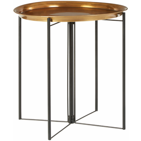 Hege Large Brass and Black Finish Side Table - Premier Housewares