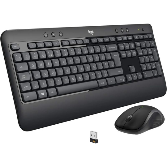 Logitech MK540 Wireless Windows Keyboard Mouse Combo, 2.4 GHz Connection with Unifying usb Receiver, Multimedia Keys, 3-Year Battery Life, PC/Laptop,