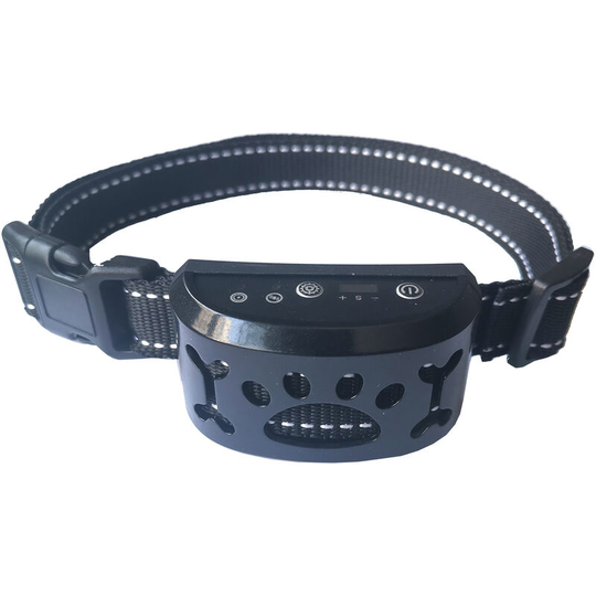 Intelligent automatic adjustment tone vibration bark stop dog training dog collar rechargeable, black