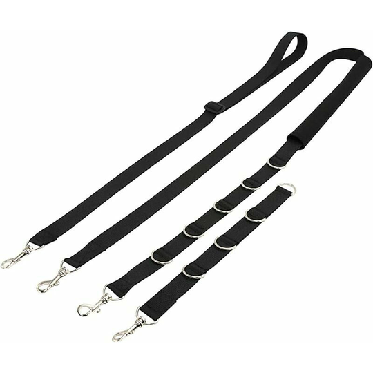 Dog Grooming Kit with Belly Strap, Adjustable Leash for Bathing, Puppy, Cat (Black)