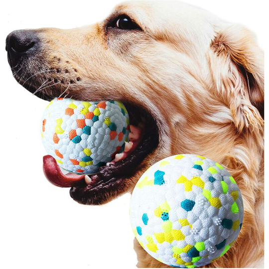 Litzee - Dog Ball, Rubber Dog Ball, Indestructible Dog Ball, Hard Rubber Chew Toy, Teeth Cleaning, Play, Training (2 Double Colour Points)