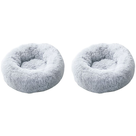 Sun Flowergb - Home Textile Soft Plush Round Slippery Pet Comfortable Cat Or Puppy Self-Heating Cat Bed Circle Fall Winter Indoor Pet Cat Bed And
