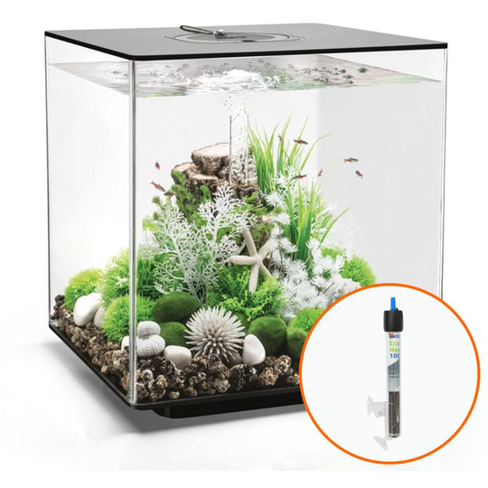 biOrb CUBE 60L Aquarium Black with MCR Lighting and Heater Pack