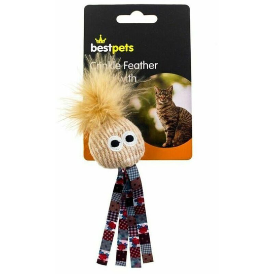 Crinkled Catnip Cat Toy (One Size) (Red/Black/Beige) - Red/Black/Beige - Best Pets