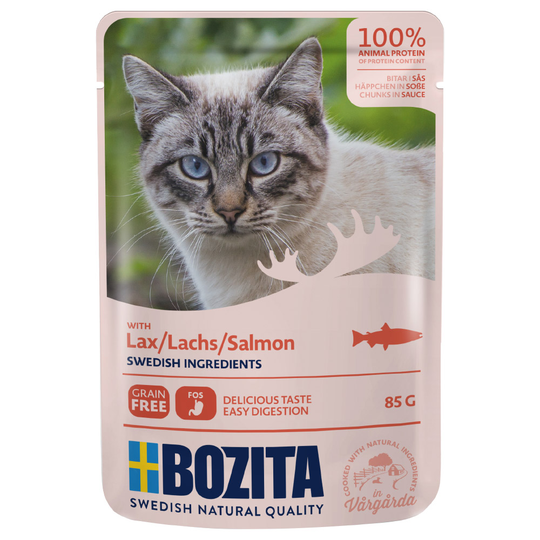 Bozita Chunks in Sauce Pouches Saver Packs 24 x 85g - Salmon