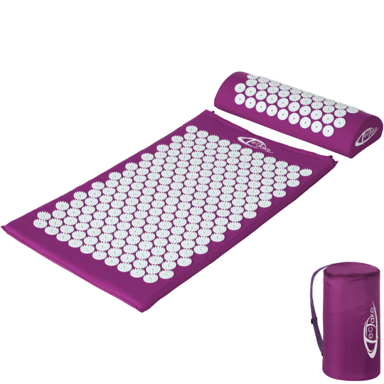 tectake Acupressure mat - massage mat, spike mat, nail pillow - purple