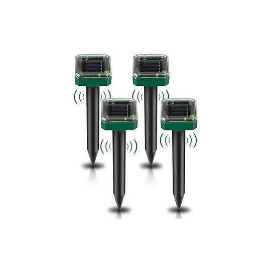 Bearsu - 4 Pack Solar Ultrasonic Mole Repeller, Solar Mole Repeller Mice Repeller Outdoor for Gardens Moles Voles Gophers Snakes or Other Other