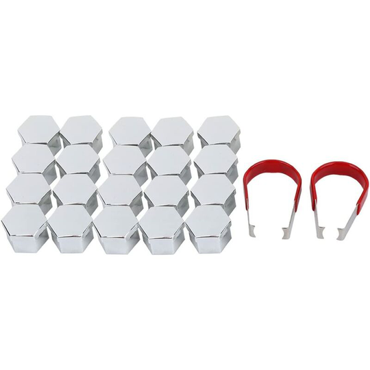 20pcs 17mm Rim Wheel Nut, Screw Cap Bolt Nut Covers Hex Protective Caps Covers Lugs Shell Tire Hub with Removal Tools