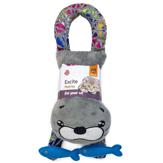 Sea Lion Cat Toy (One Size) (Grey) - Grey - Fofos