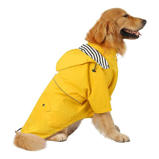 Dog Raincoat Zipped Rain Jacket with Hood for Small to Large Dogs, Wind and Rain Dog Raincoat Pet Jacket Dog Poncho (1 Pack, 3XL)