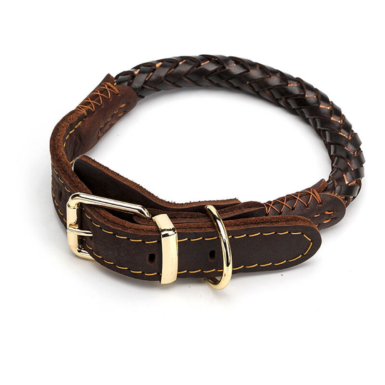 Carlota Collar Brown Leather Indian Dog Collar Brown Leather Collar with Available in Different Sizes