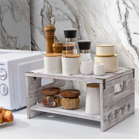 Printer Stand With 2 Tier Storage Shelves Wood Printer Shelf Desktop Organizer For Home Office Coffee Corner Kitchen