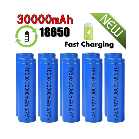 (4PCS) 18650 3.7V 30000mAh Rechargeable Li-ion Battery