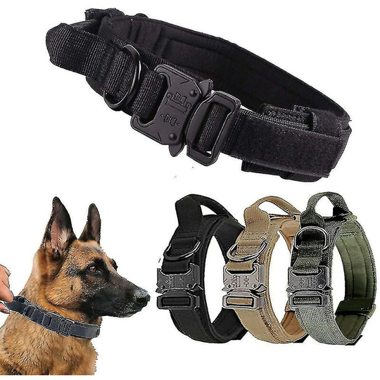 Dog Collar Solid/camouflage Nylon Military Dog Collar Thick Training Dog Collar Army Green thsidne m