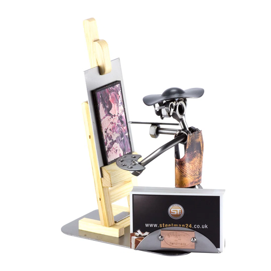 Painter with Wooden Easel Screw Man Place Card Holder