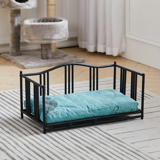 Small Raised Metal Frame Pet Bed with Cushion