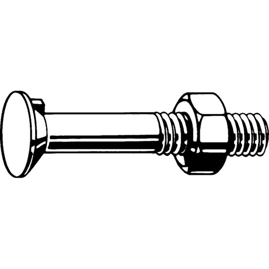 Qualfast M12X45 Flat Countersunk Nib Bolt C/W Nut (GR-4.6)