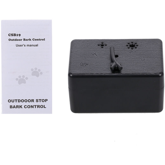 Pet Dog Safe Outdoor Bark Control 50ft Ultrasonic Sound Anti Barking Device Waterproof 4 Levels Dogs Training Control Tool black
