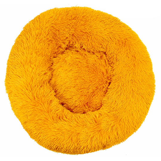 Fluffy Luxe Pet Bed for Dogs Cats, Anti-Slip Waterproof Base Machine Washable Durable Dog and Cat Cushion Bed(Yellow,24'')