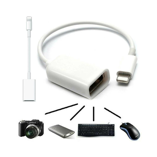 8 Pin OTG Adapter Cable Lightning Male to USB Female Lead For Apple iPhone iPad