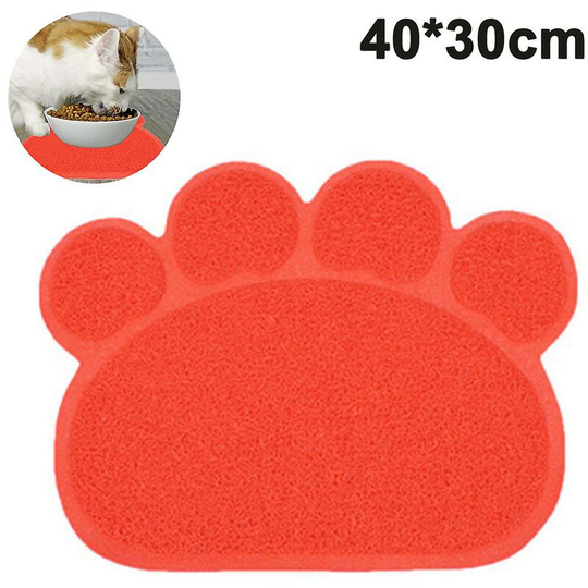 Pvc Pet Dog Cat Puppy Kitten Dish Bowl Food Water Placemat Mat Paw Shape