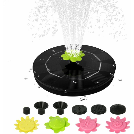 Solar Fountain Floating Pump,Solar Powered Bird Bath Floating Fountains Free Standing Outdoor Fountain Brushless Water Pump for Pool Pond Garden