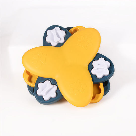 Rotating tornado puzzle slow food bowl dog turntable training puzzle dog toys, dog food distribution toys slow feeder - Blue