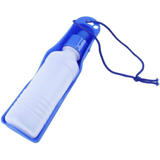 250ml/500ml Water Bottle with Bottle Portable Water Dispenser Plastic Travel Water Bottle for Dog Puppy Cat(Blue 250ml)