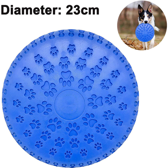 2 Pcs Dog Flying Disc Rubber Catcher Toy Large Dog Toys, blue