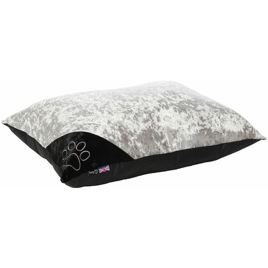 Bellagio Cushion Crushed Velvet Dog Bed Soft Washable Fleece Warm Luxury Pet - Large