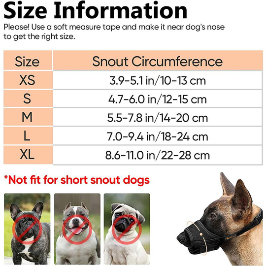 Dog Muzzle Adjustable Nylon Dog Muzzle, Anti Bark Anti Bite Muzzle, xl, Orange