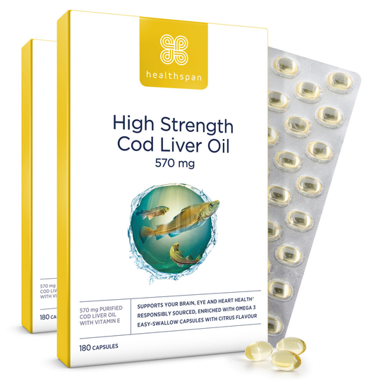 (360 Capsules) Healthspan High Strength Cod Liver Oil 570mg