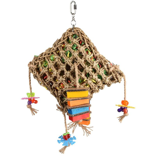 Flamingo - Bird Toy Papyr Parrot Net Square Multicolour 45 cm Multicolour