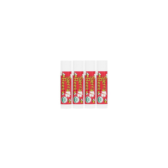Sierra Bees, Organic Lip Balms, Pomegranate, 4 Pack, 4.25g Each