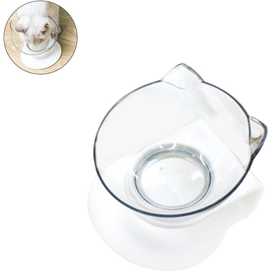 Cat Bowl Pet Food Water Bowl 15°Tilted Cat Bowl Pet Feeding Bowl Stress-Free Cat Dog Bowls with Raised Stand Suit for Cats Small Dogs