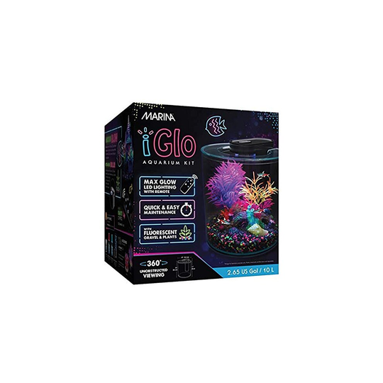 Marina iGlo 360 Aquarium Fish Tank Kit with LED Lighting 10L,One Colour