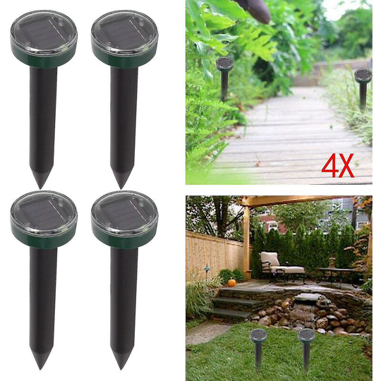 4x Solar Ultrasonic Mice Rat Repellent Fox Pest Scarer Deterrent Thsinde