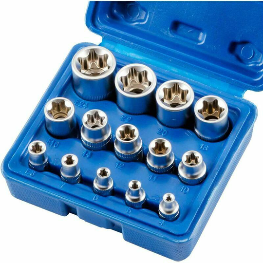 14 Piece External Hex Socket Nut Female Torx Socket Set