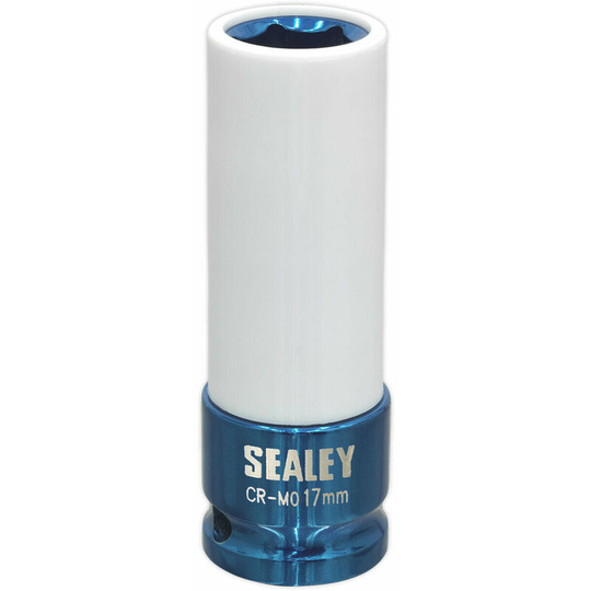 17mm Alloy Wheel Impact Socket - 1/2' Square Drive - Rim Protect Sleeved Socket