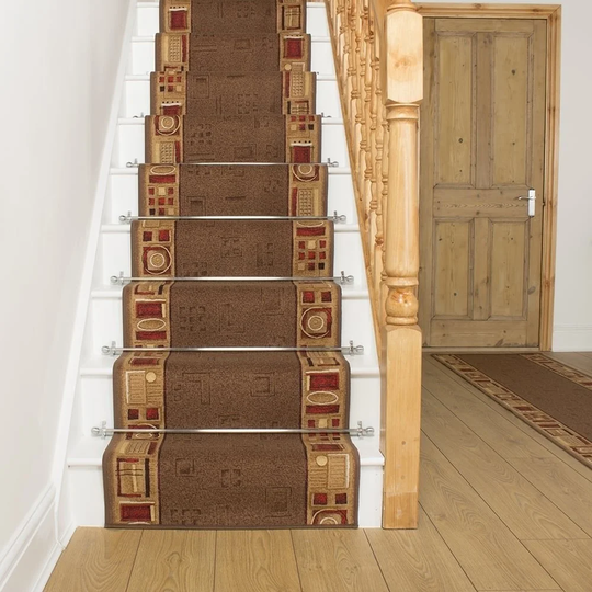 Almendarez Looped Brown Stair Runner