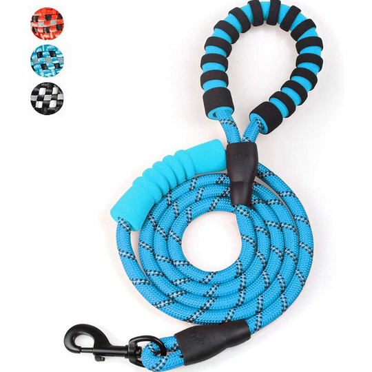Rope Dog Lead 6 ft Long with Double Soft Padded Handle Dog Leash Highly Reflective Safety Strong Dog Lead for Puppy and