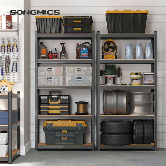Garage Shelving, 5-Tier Storage Rack, 180 x 90 x 40 cm, Max. Load 875 kg (175 kg per Tier), Shelving Unit, Adjustable Shelves, Reinforced Steel