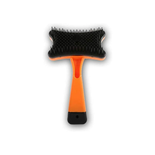 Dog Brush, Cat Brush, Self Cleaning Slicker Brush, for Small to Large Dog or Cat Best for Grooming Removes Loose Hair and Dead Hair (Orange)